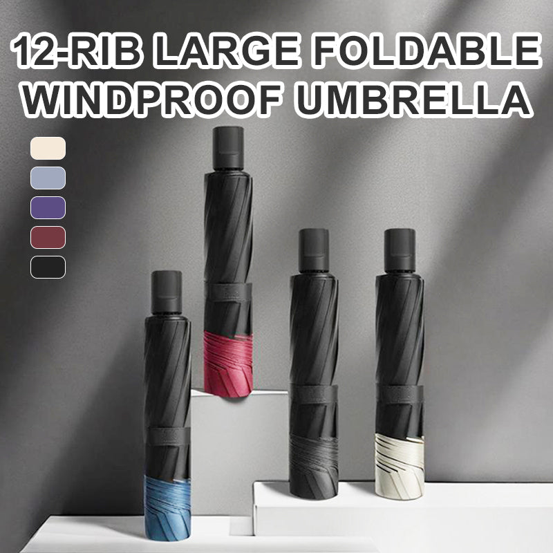 🌂55% Rabatt🔥Großer faltbarer Regenschirm mit 12 windfesten Speiche