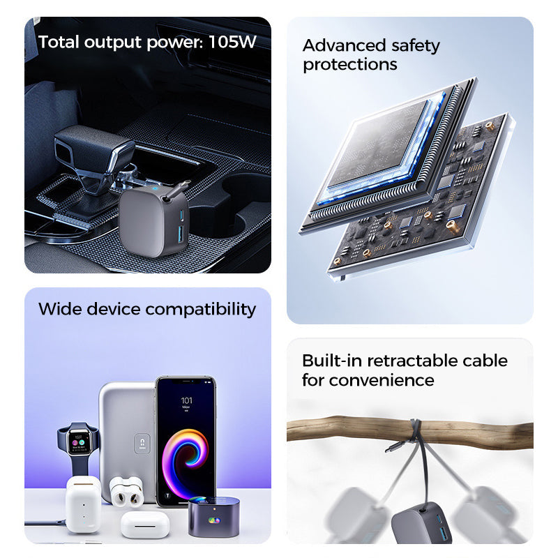 💡✨Kompakter ausziehbarer Auto-Ladegerät🔥