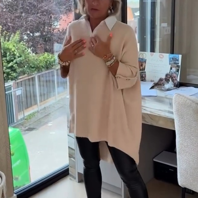 Damen Langarmshirt mit Hemdkragen