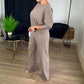 Elegantes 3-teiliges Set aus Longline-Cardigan, Top und Hose