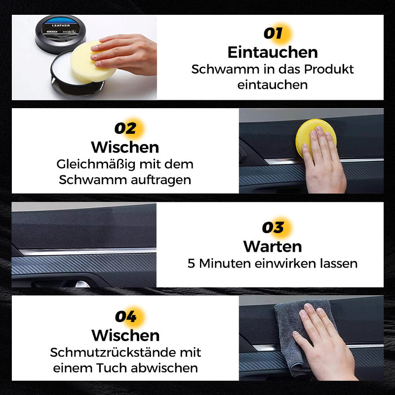 🧼 KAUFEN 2 ERHALTEN 3! ✨ Reinigungs- & Pflegecreme für Leder - Tiefenreinigung mit Natürlichen Ölen für Möbel, Autositze & Accessoires 🛋️🌟