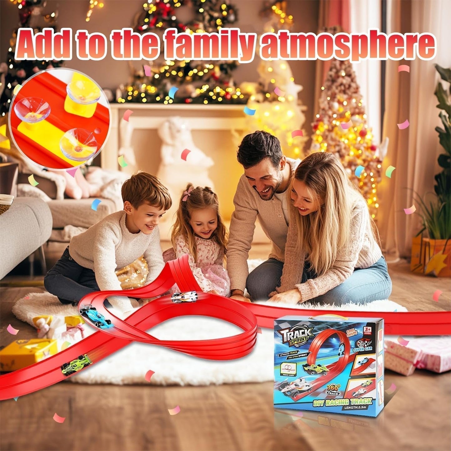 🎁Frühweihnachtlicher Sonderverkauf 50% Rabatt🎅🏎️DIY-Rennbahn für Kinder aus Aluminiumlegierung mit Saugnäpfen