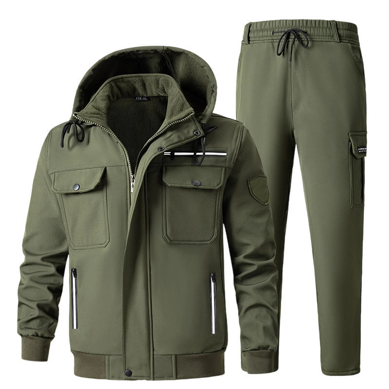 Gefüttertes winddichtes Herren-Set: Jacke und Hose