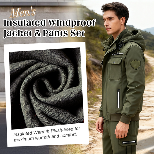 Gefüttertes winddichtes Herren-Set: Jacke und Hose