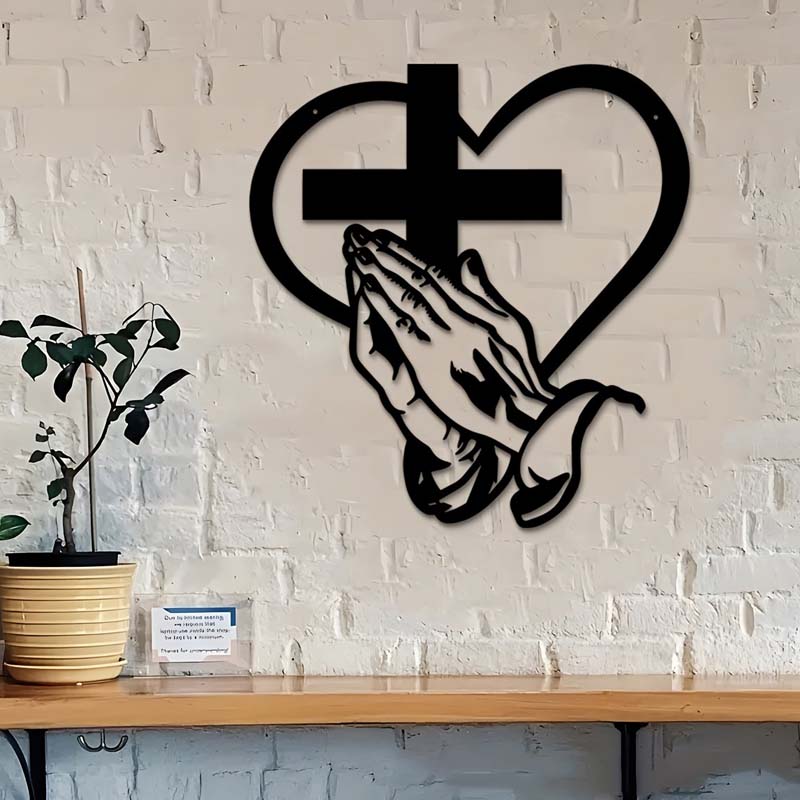 🎅🏻Weihnachtsverkauf🎁Elegante christliche Herz & Kreuz Wandkunst