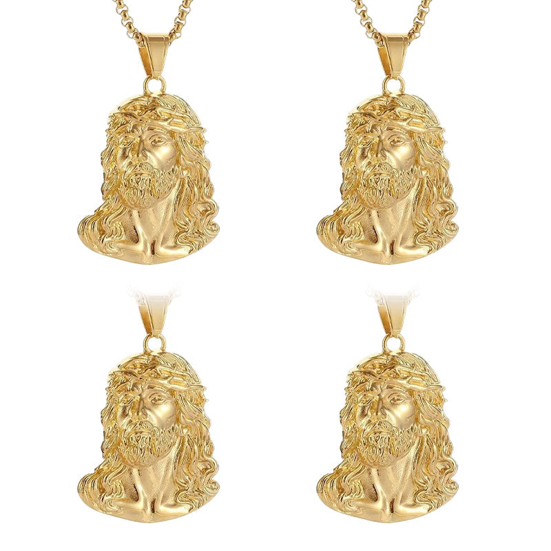 🕊️✝️Halskette mit Jesus-Kopf-Anhänger