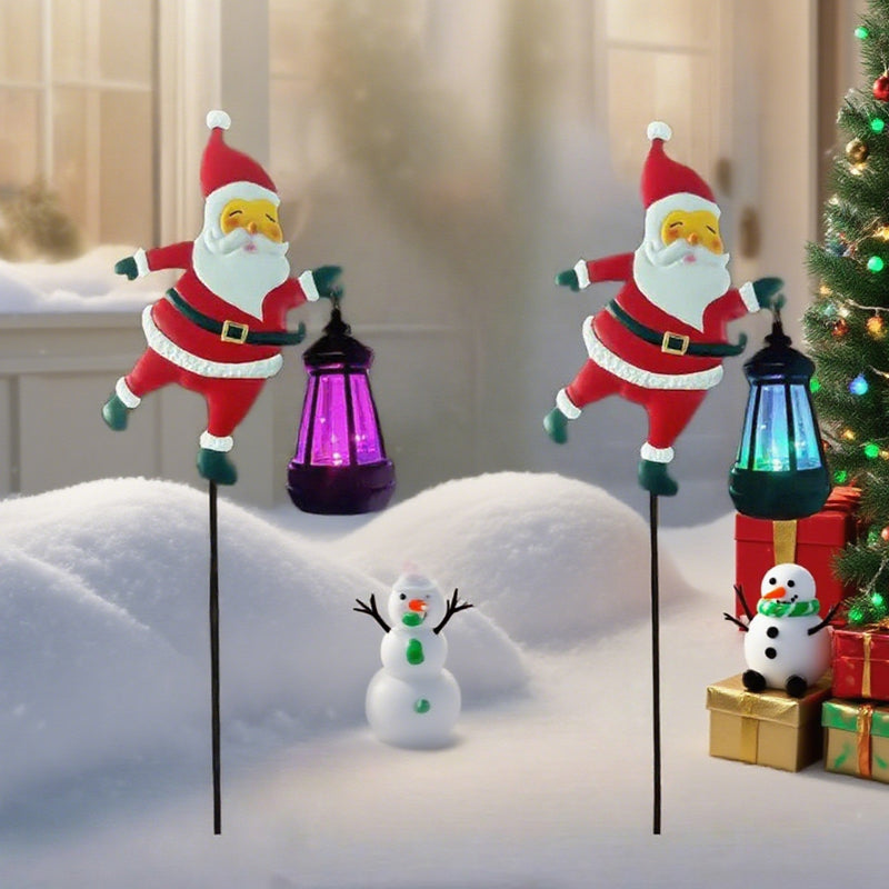 🎅 50% RABATT JETZT! ✨ Solarbetriebene Gartenleuchte mit Weihnachtsmannmotiv - 16 Farbmodi mit IP44 Wasserschutz für Festliche Außendekoration 🌟🔋
