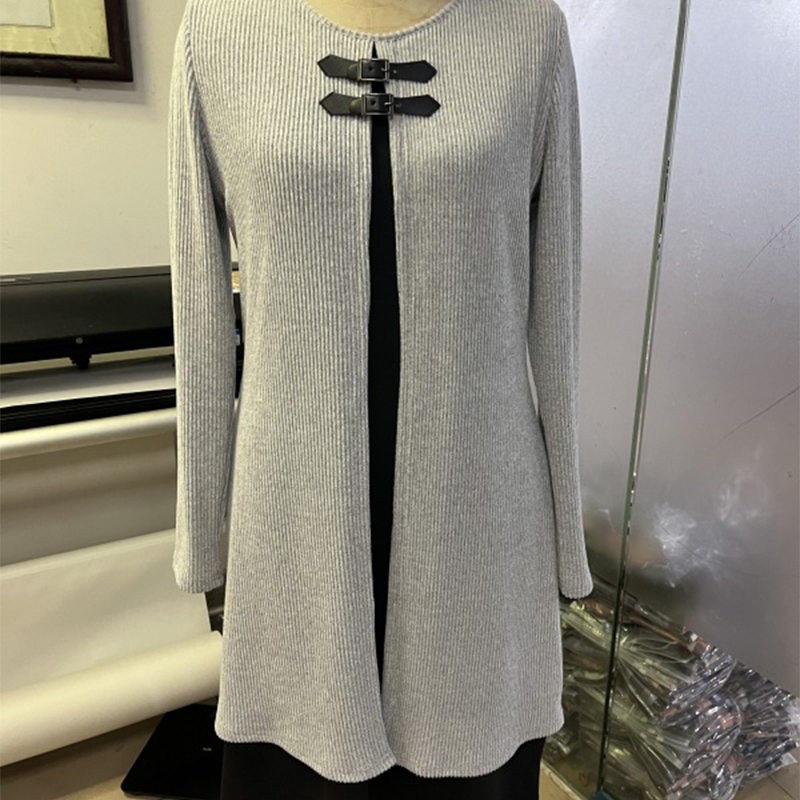 💃🌸Damenkleid in A-Linie, knielang, mit angedeutetem Zweiteiler-Look