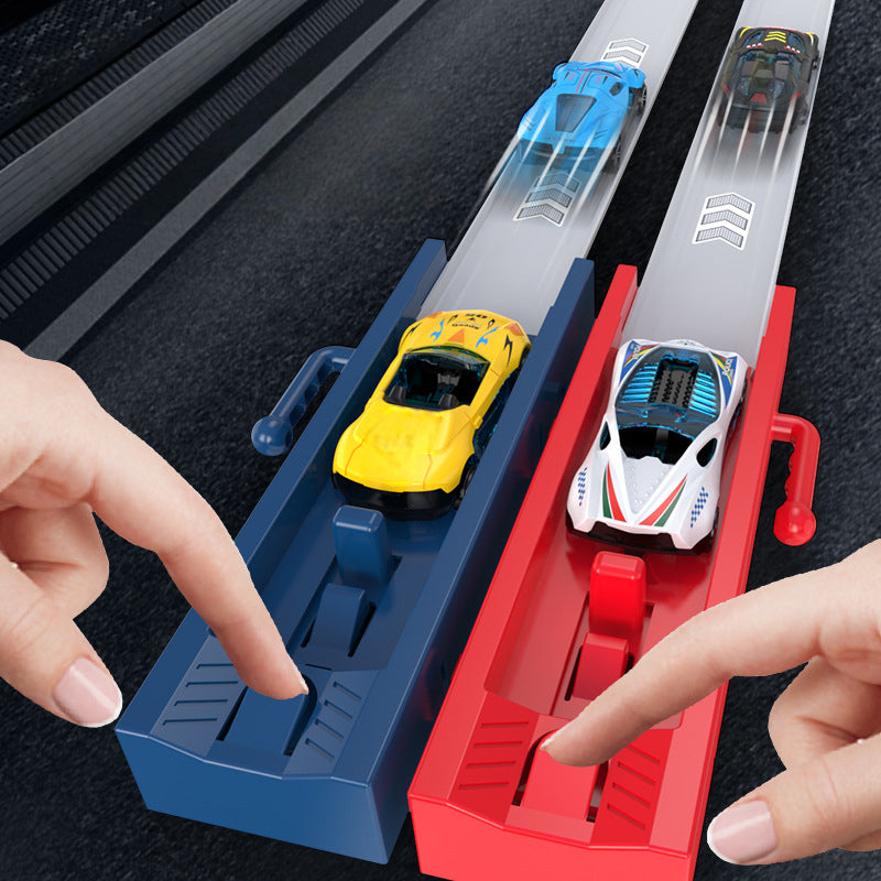 🔥Solange der Vorrat reicht 50 % Rabatt!🎉Doppel-Rennstrecke-Spielzeug-Set mit Startrampe für Kinder