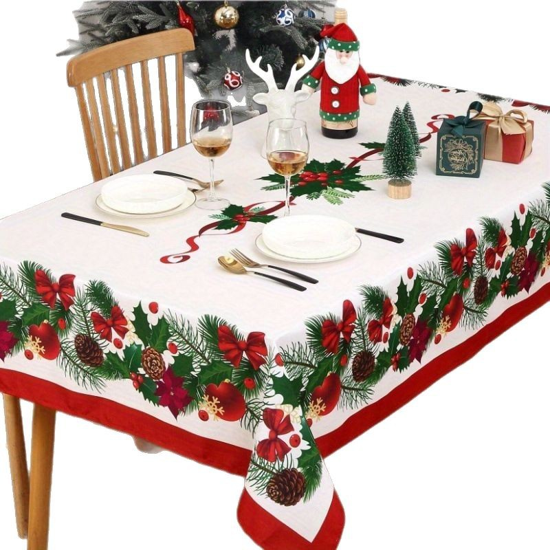 🔥Solange der Vorrat reicht 50 % Rabatt!🎅🏻 Waterproof Rectangular Christmas Tablecloth
