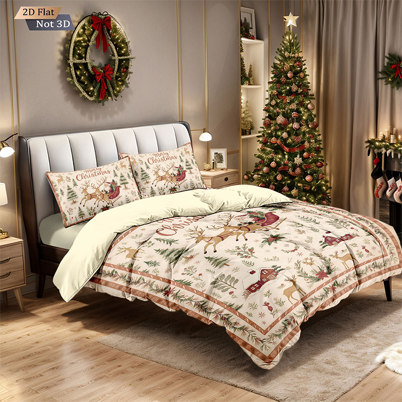 🔥Black-Friday-Mega-Angebot – 56 % Rabatt!🔥Festliches Weihnachts 3-teiliges Bettwäsche-Set