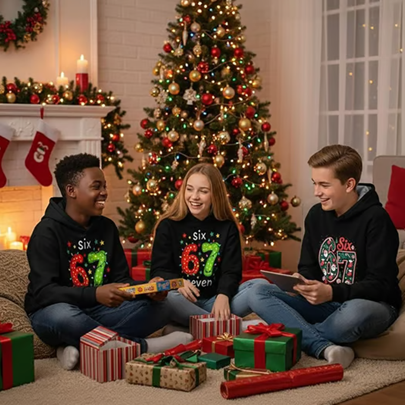 👕 50% RABATT JETZT! ⏰ Kinder Weihnachts-Kapuzenpullover - "67" Print & Weich, Perfekt für Festliche Stimmung ✨