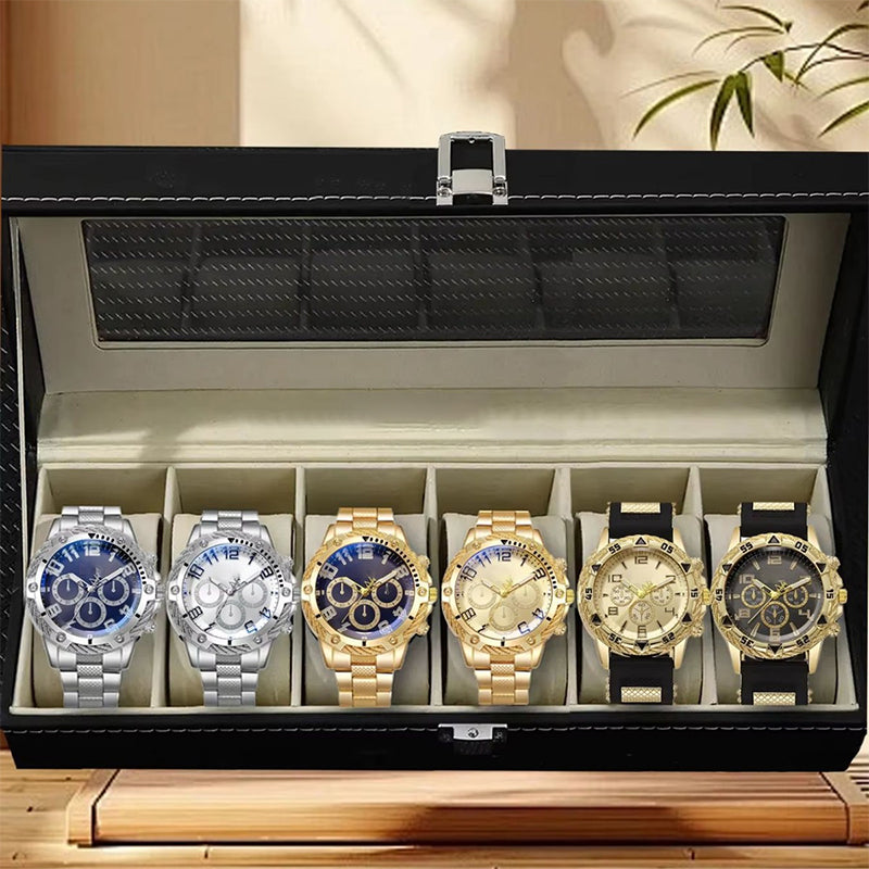 ⏳Nur für kurze Zeit 60% Rabatt 🎁Geschenkset mit 6 exquisiten Herrenuhre