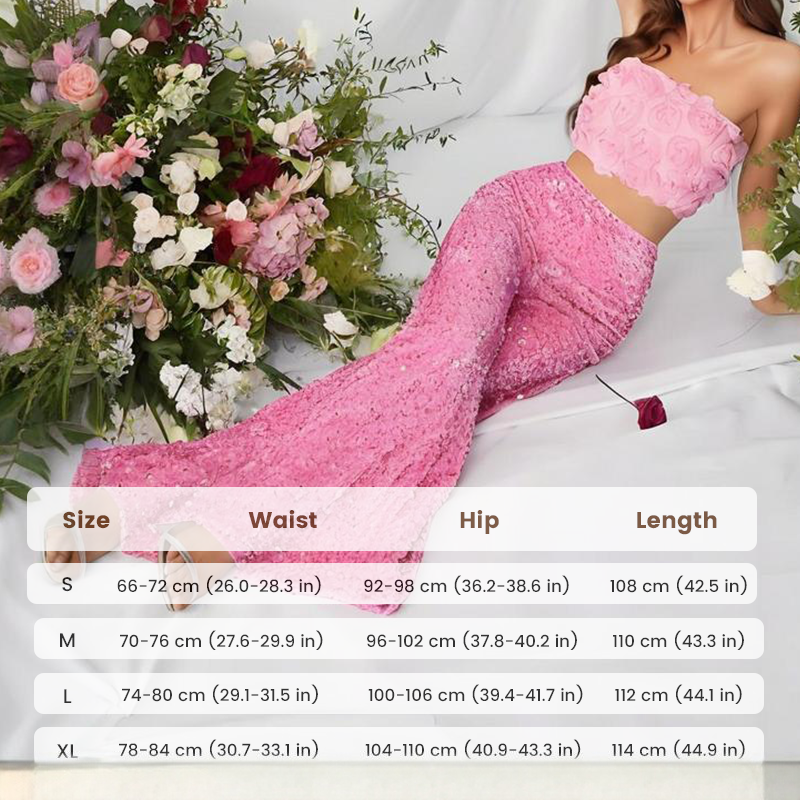 💖🔥Kostenloser Versand💃 Damen Mode Paillette Breitbeinhose