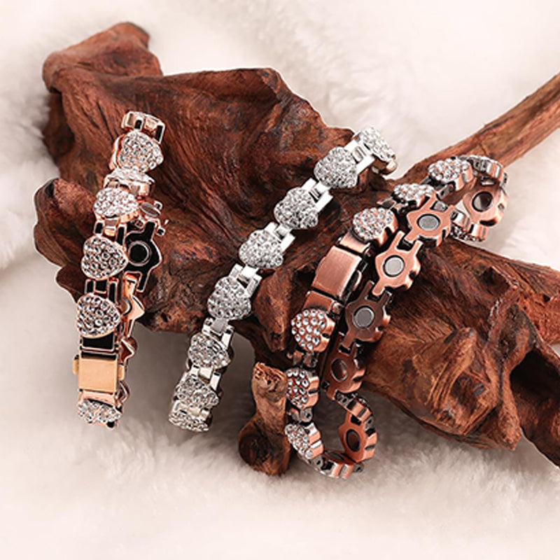 📢📢70 % Rabatt!!! 🎅Funkelnde herzförmige Magnetarmbänder aus Kupfer für Damen