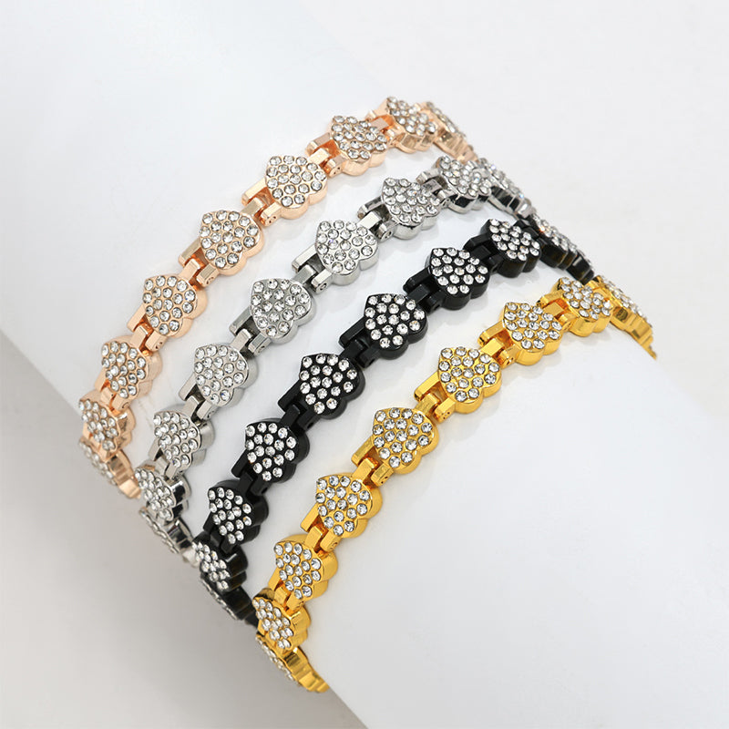 📢📢70 % Rabatt!!! 🎅Funkelnde herzförmige Magnetarmbänder aus Kupfer für Damen