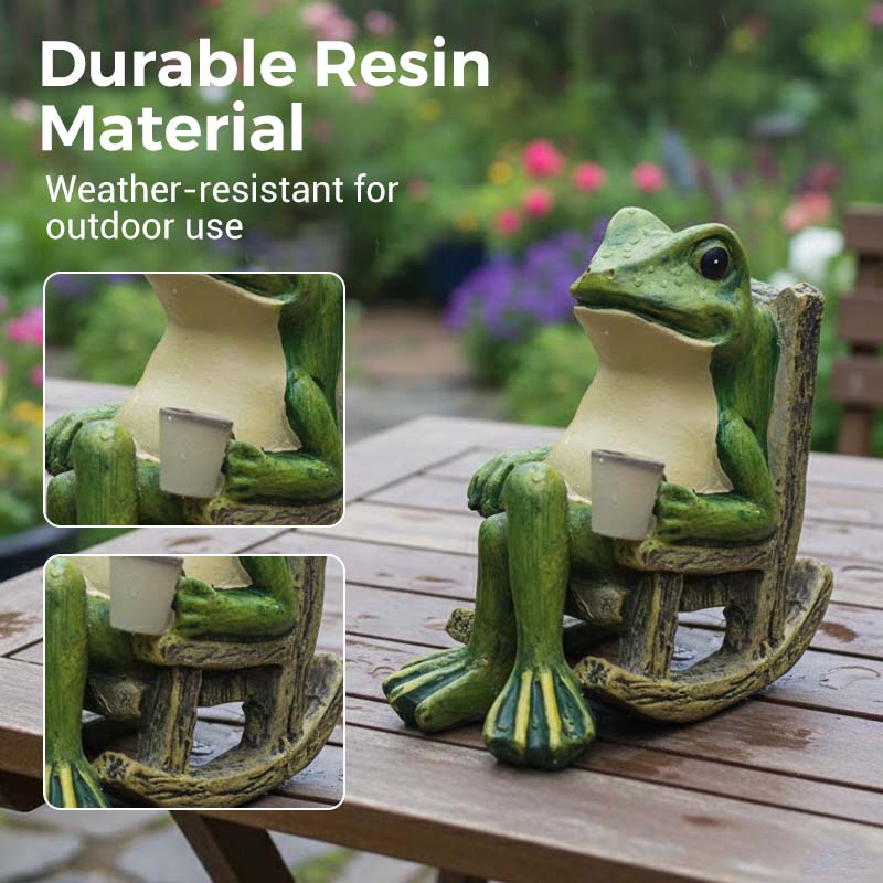 ⌛ Nur noch 3 Tage – 50 % auf alles! ⏰Solarbetriebenes schaukelndes Frosch-Stuhl-Ornament