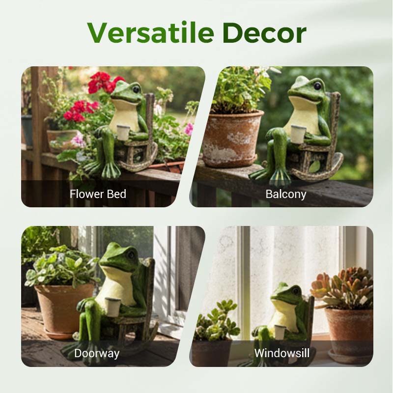 ⌛ Nur noch 3 Tage – 50 % auf alles! ⏰Solarbetriebenes schaukelndes Frosch-Stuhl-Ornament