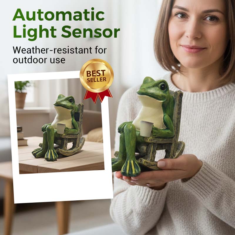 ⌛ Nur noch 3 Tage – 50 % auf alles! ⏰Solarbetriebenes schaukelndes Frosch-Stuhl-Ornament