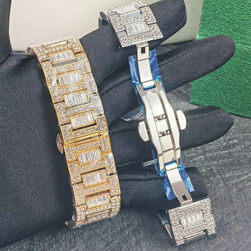 ⏳Zeitlich begrenztes Sonderangebot⏰Luxuriöse quadratische Strass-Uhr – umwerfender Glanz, kratzfest und sicherer Verschluss! ✨⌚