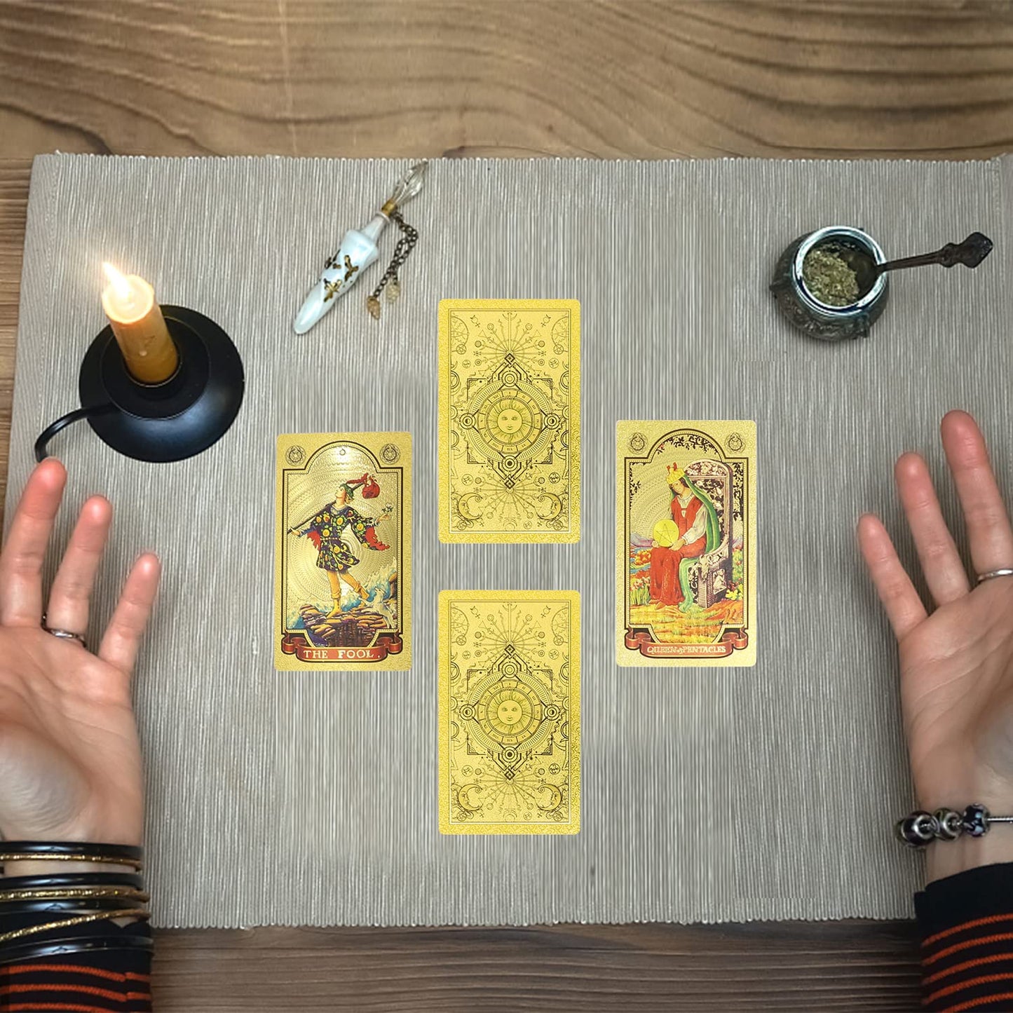 🔥Neujahrsaktion 50% RABATT✨Entdecken Sie die mystische Welt des Tarot-Goldfolien-Tarots