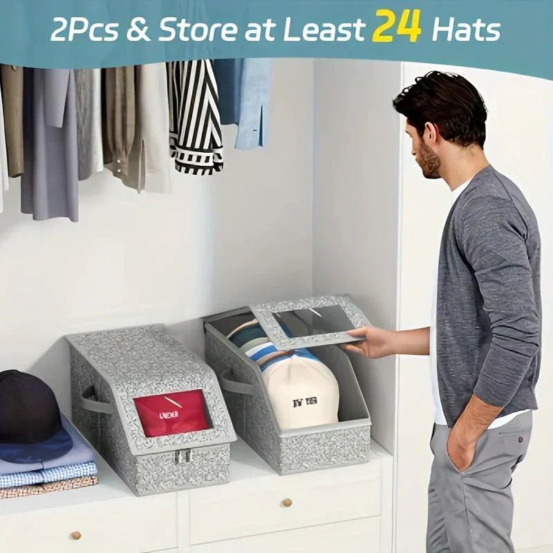 🧢 50 % RABATT! 🎉 Stapelbare Boxen für Mützen – transparent, modular und platzsparend ⚾📦