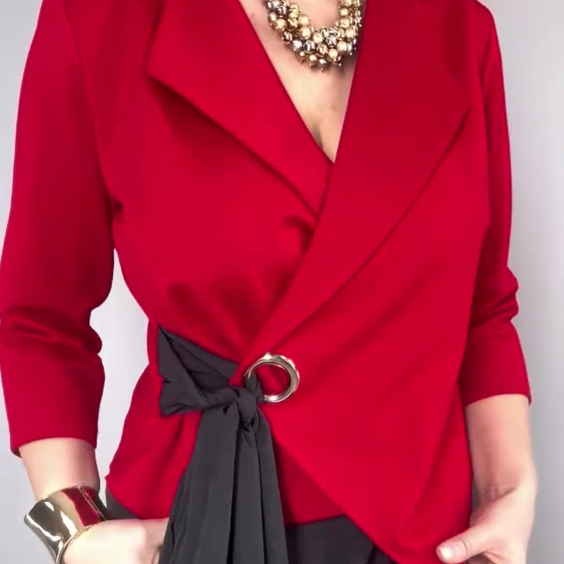 🔥🎉Modisches Oberteil und einfarbiger Rock für Damen, zweiteiliges Set