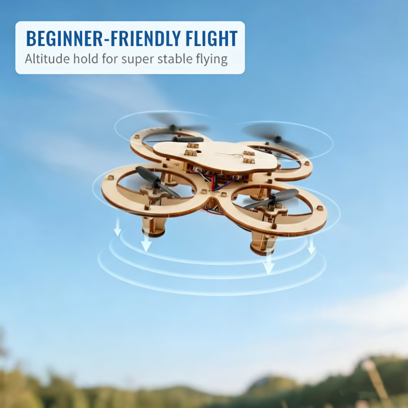 ✈️ 50% RABATT! DIY-Holz-Drohnen-Bausatz für Kinder – Höhenstabilisierung, stabile Fernsteuerung & erhöhte Sicherheit! 🎁🚁