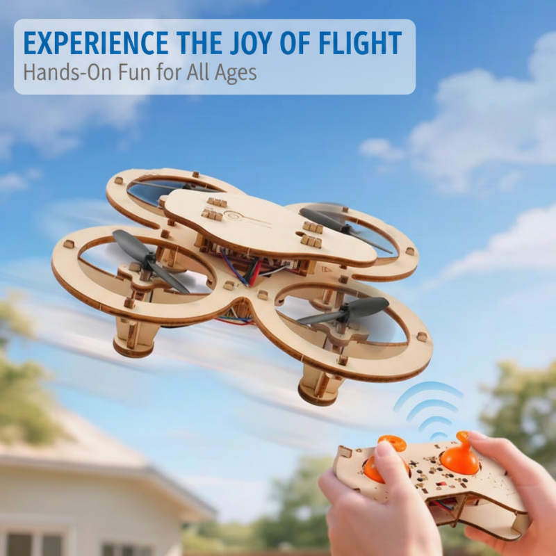 ✈️ 50% RABATT! DIY-Holz-Drohnen-Bausatz für Kinder – Höhenstabilisierung, stabile Fernsteuerung & erhöhte Sicherheit! 🎁🚁