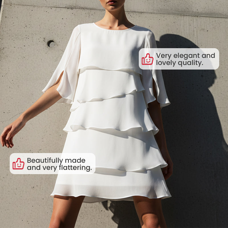 🎁 50 % RABATT! Elegantes, mehrlagiges Rüschenkleid für Damen – Müheloser Stil für jeden Anlass 💃