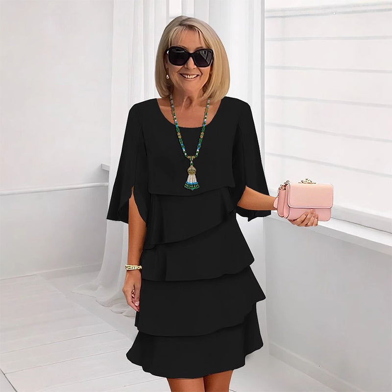 🎁 50 % RABATT! Elegantes, mehrlagiges Rüschenkleid für Damen – Müheloser Stil für jeden Anlass 💃