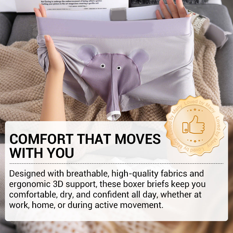 Atmungsaktive Herren-Boxershorts mit 3D-Beutel