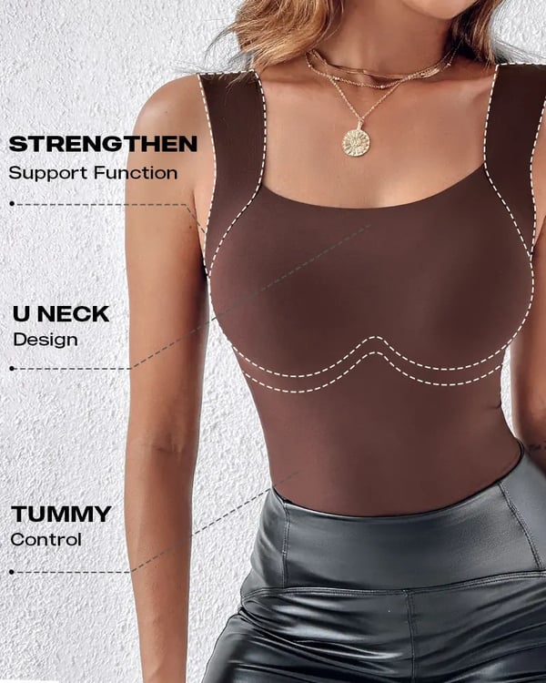 👚 50% RABATT! 🔥 Damen Thermo-Tanktop mit U-Ausschnitt – Integrierter BH, Nahtlos & Perfekt zum Unterziehen 🏃‍♀️