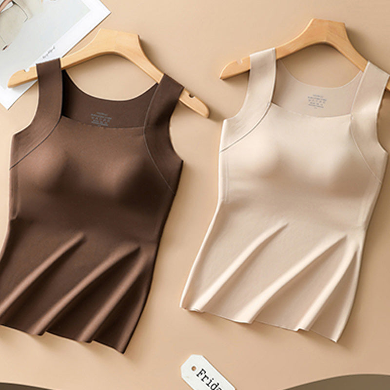 👚 50% RABATT! 🔥 Damen Thermo-Tanktop mit U-Ausschnitt – Integrierter BH, Nahtlos & Perfekt zum Unterziehen 🏃‍♀️