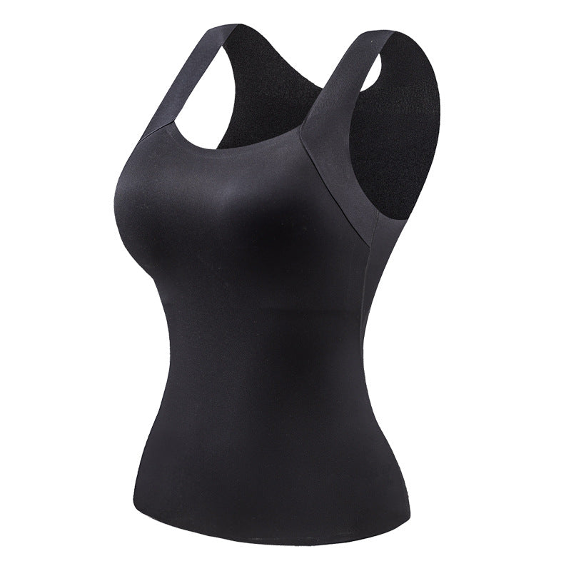 👚 50% RABATT! 🔥 Damen Thermo-Tanktop mit U-Ausschnitt – Integrierter BH, Nahtlos & Perfekt zum Unterziehen 🏃‍♀️
