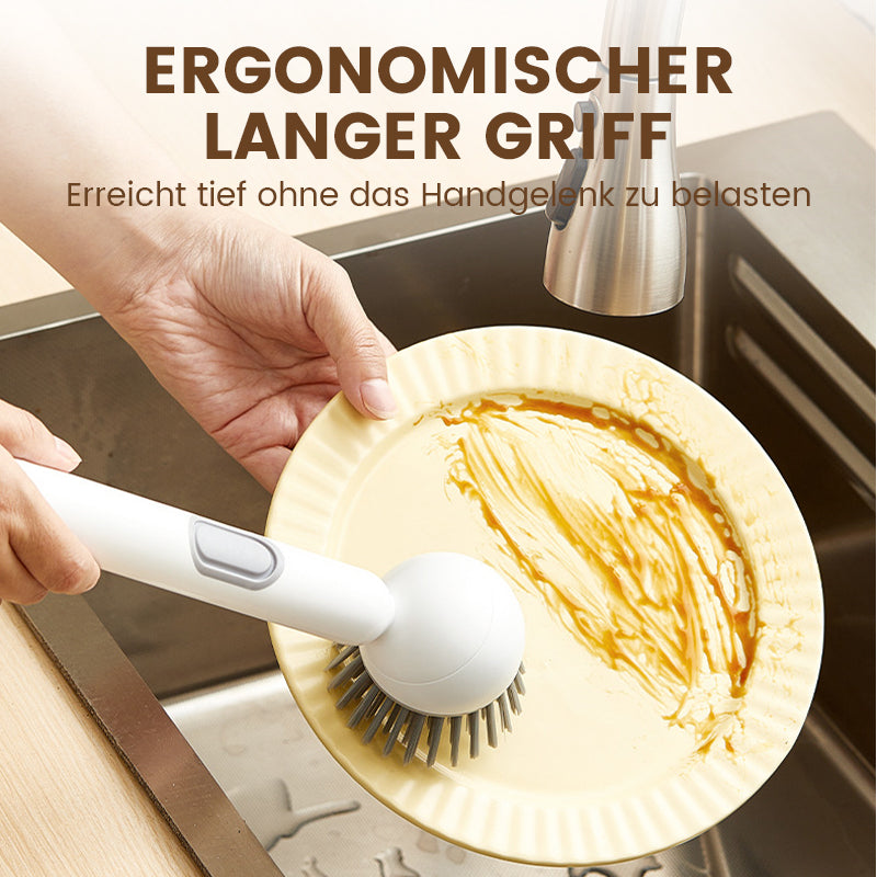 🍳 50% RABATT! 🧽 Drehbare Reinigungsbürste mit Langem Griff – Gründlich, Rückenfreundlich & Für Töpfe/Geschirr 💦