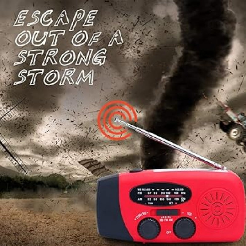📻 50% RABATT! ⚡ Solar-Kurbel Notfallradio – Mit Powerbank, Wetteralarm, USB & 7 Tage Akku für Outdoor & Krise 🌧️