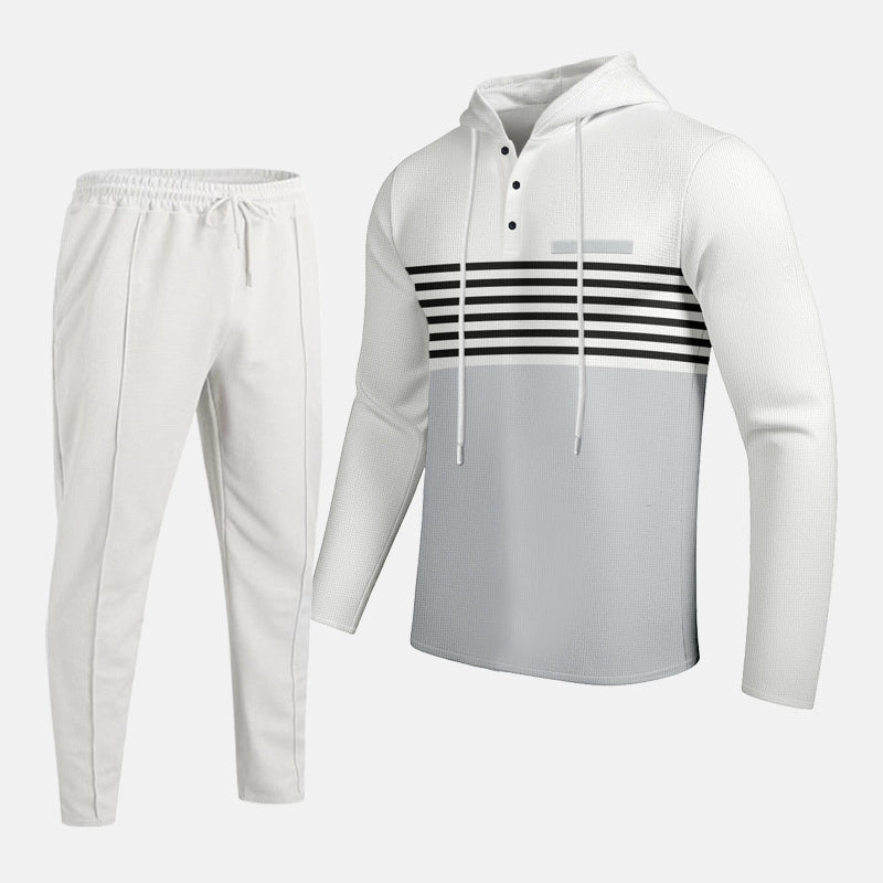 📢📢49% Rabatt!! ⏰ Herren-Trainingsanzug mit Kapuze und Farbblock-Design 👖