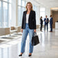 📢Mühelos schicke, locker sitzende Jeans mit weitem Bein