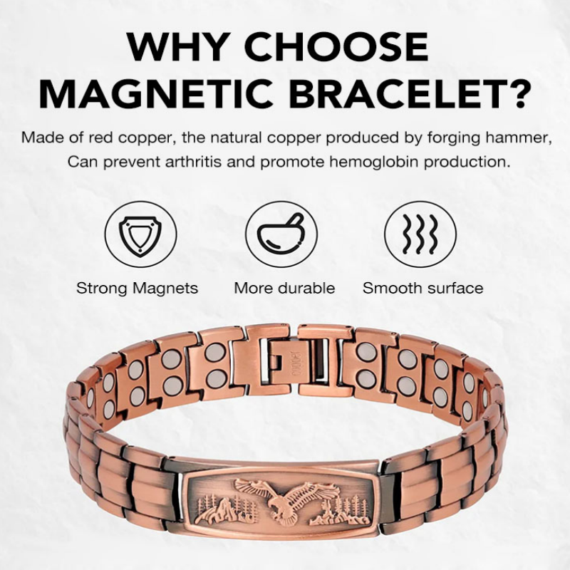 Magnetisches Armband für Herren mit Adler-Motiv