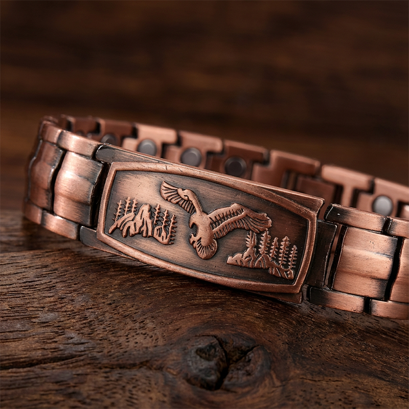Magnetisches Armband für Herren mit Adler-Motiv
