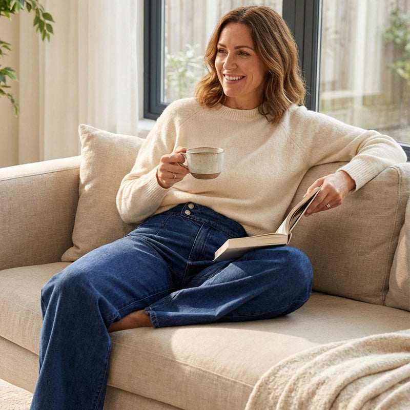 📢📢50 % Rabatt!! ⏰Damenjeans mit hoher Taille und weitem Bein