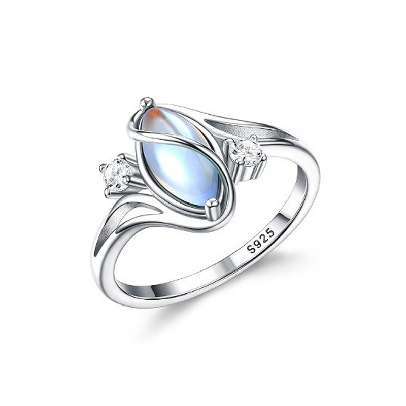 🔥Solange der Vorrat reicht 40 % Rabatt!🎉Geometrischer Damenring mit ovalem grünem Mondstein & Zirkonia – modern & stilvoll 💍✨