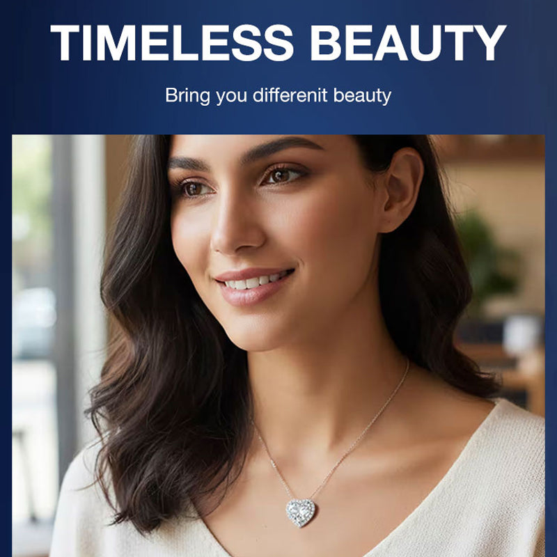 Herzförmiges Kristall-Schmuckset mit Halskette & Ohrsteckern