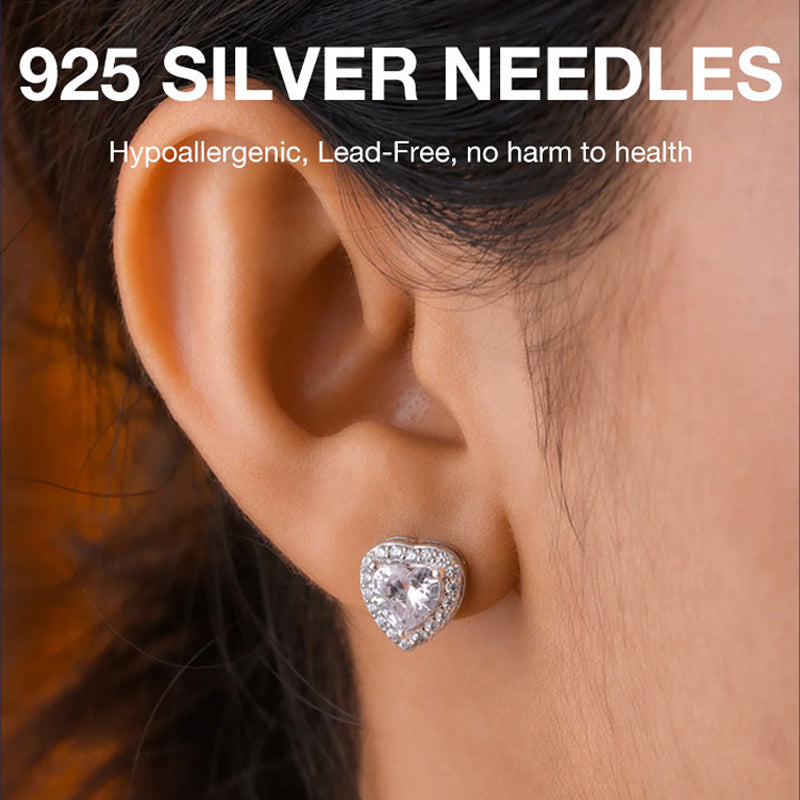 Herzförmiges Kristall-Schmuckset mit Halskette & Ohrsteckern