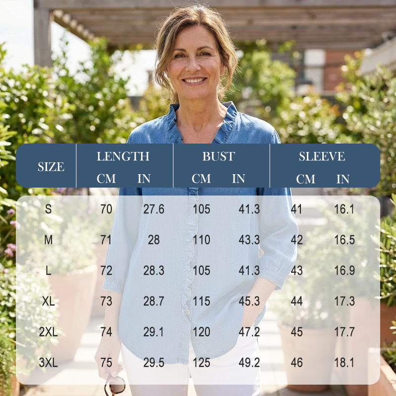 📢📢60 % Rabatt!! ⏰Damen-Freizeithemd mit Rüschen und V-Ausschnitt
