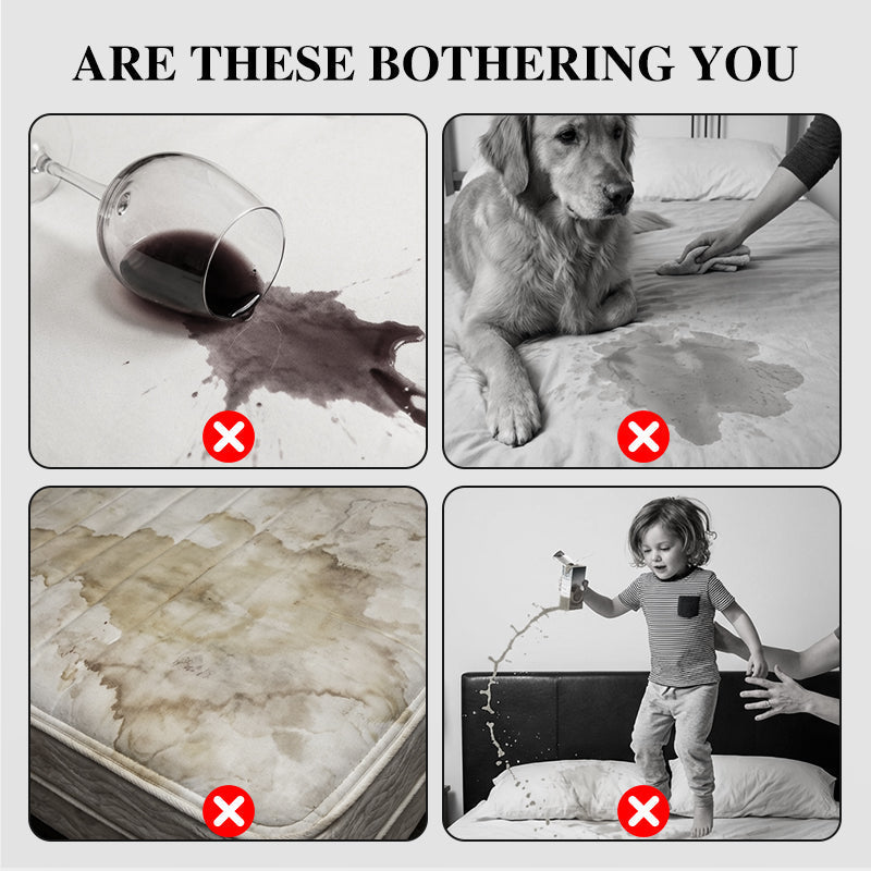 Wasserdichte Wattierte Matratzenauflage & Kissenbezüge Set