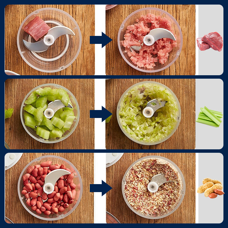 📢📢50 % Rabatt!! ⏰⚡🥦Leistungsstarker Elektrohäcksler mit großer Kapazität – 1000W Motor, 2L BPA-freie Schüssel & Ein-Tasten-Pulsbetrieb 🥕