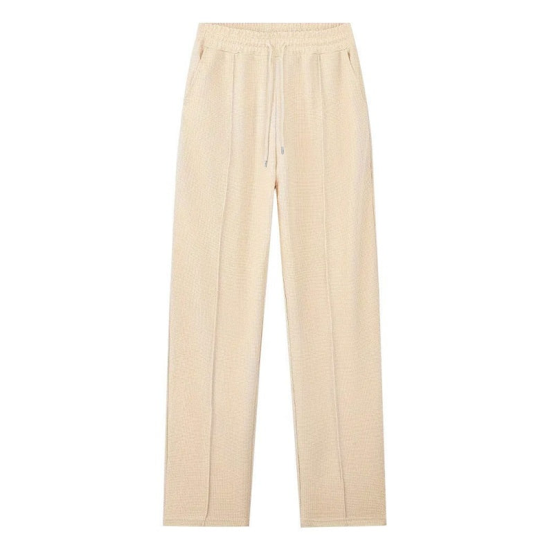 Herren Waffelstrick-Set: Sweatshirt & Hose mit geradem Bein