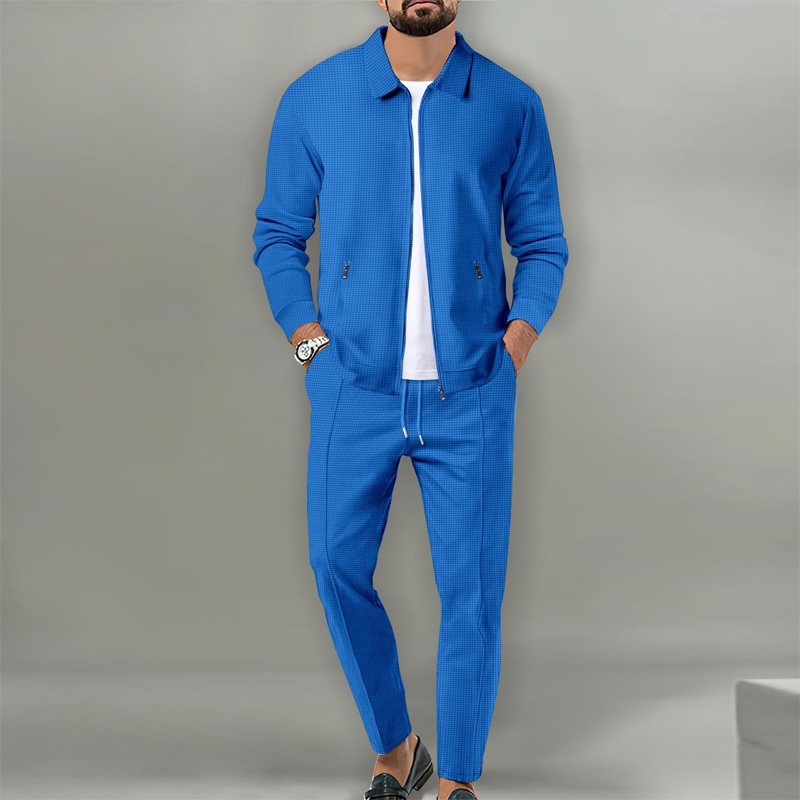 Herren stylisches Reversjacken- und Joggerhosen-Set in zwei Teilen